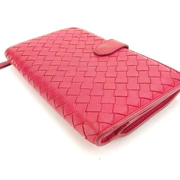 Bottega Veneta Wallet Purse Intrecciato Pink Gold Woman Authentic Used - Picture 4 of 6
